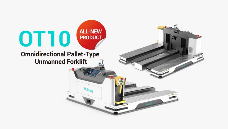 Neuproduktvorstellung | Der omnidirektionale autonome Paletten-Gabelstapler OT10 von Multiway Robotics: Komplexe Transporte einfach gestalten